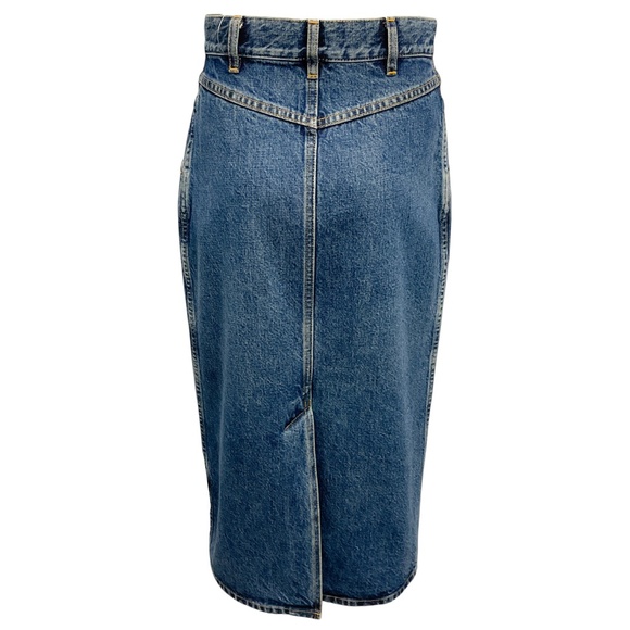 CELINE BLUE 2021 HIGH WAISTED DENIM MIDI SKIRT - Picture 3 of 6